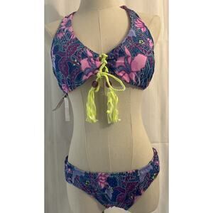Victoria’s Secret REVERSIBLE Lace up Strappy BALI L+GEO KNOCKOUT M/L SWIM SUIT